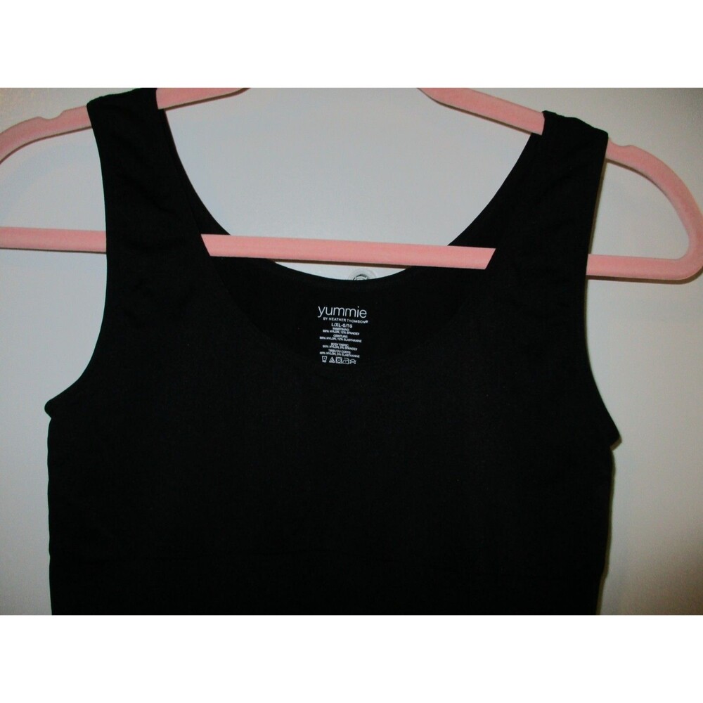 Yummie by Heather Thomson Womens Sz L/XL Seamless 2-Way Shaping Tank Top Black - Picture 3 of 8